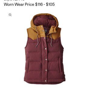 Patagonia Burgundy and Tan Puffer Vest